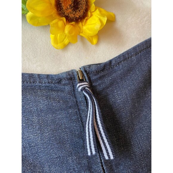 Boden Dark Denim Short Sleeve Dress - Size 8R Dark Academia - Picture 11 of 11